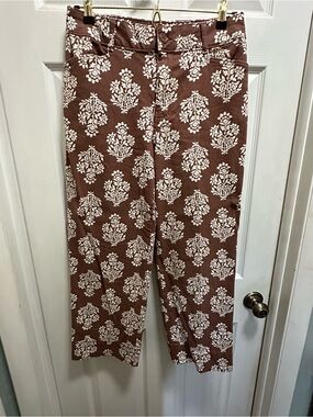 bagatelle Brown and White Floral Crop Pants